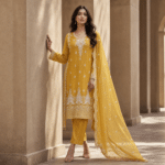 Elegant White Embroidered 4 Piece
